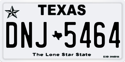 TX license plate DNJ5464