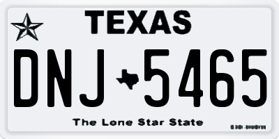 TX license plate DNJ5465
