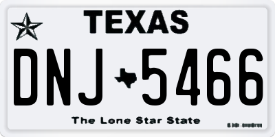 TX license plate DNJ5466