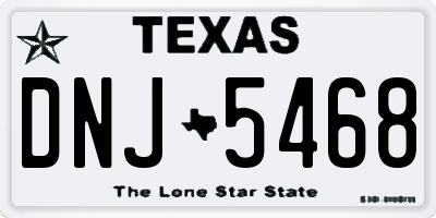 TX license plate DNJ5468