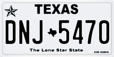 TX license plate DNJ5470