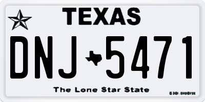 TX license plate DNJ5471
