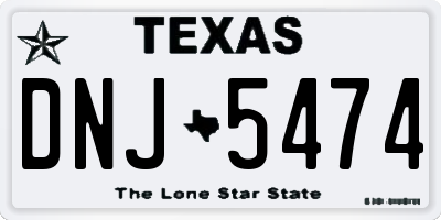 TX license plate DNJ5474