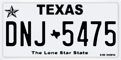 TX license plate DNJ5475