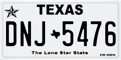 TX license plate DNJ5476