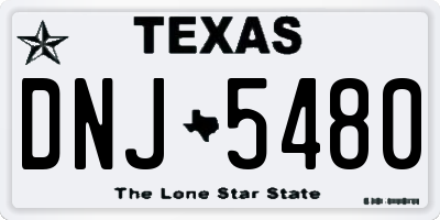 TX license plate DNJ5480