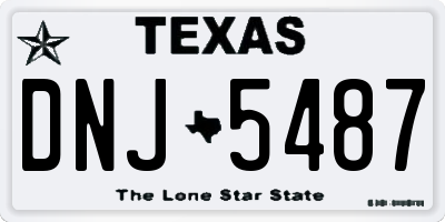 TX license plate DNJ5487