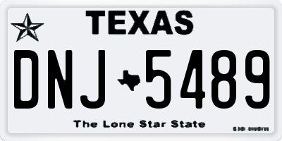 TX license plate DNJ5489