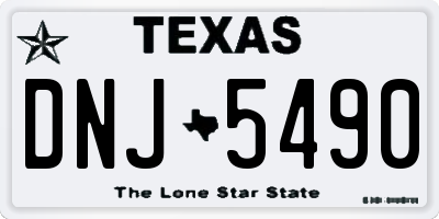 TX license plate DNJ5490