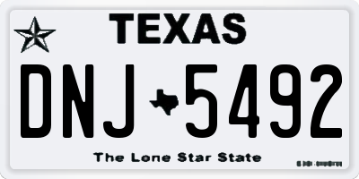 TX license plate DNJ5492