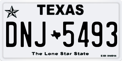 TX license plate DNJ5493