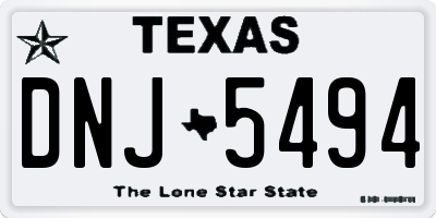 TX license plate DNJ5494