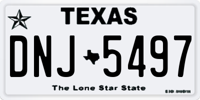 TX license plate DNJ5497