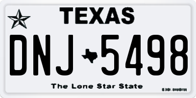 TX license plate DNJ5498