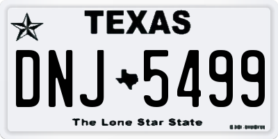 TX license plate DNJ5499