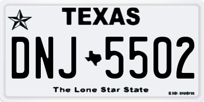 TX license plate DNJ5502