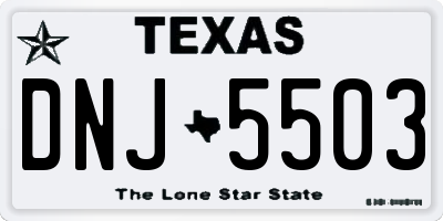 TX license plate DNJ5503