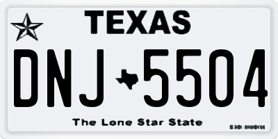 TX license plate DNJ5504