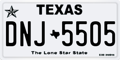 TX license plate DNJ5505