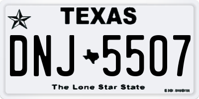 TX license plate DNJ5507