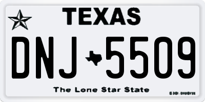 TX license plate DNJ5509