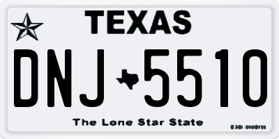 TX license plate DNJ5510