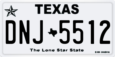 TX license plate DNJ5512