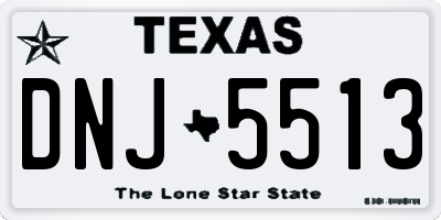 TX license plate DNJ5513