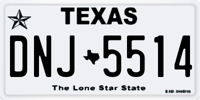 TX license plate DNJ5514