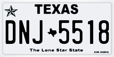 TX license plate DNJ5518