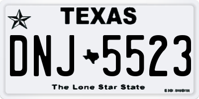 TX license plate DNJ5523