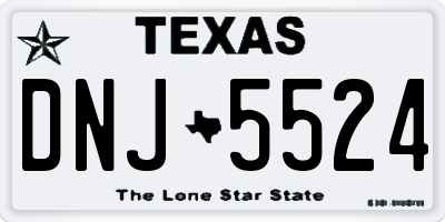 TX license plate DNJ5524