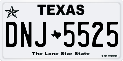TX license plate DNJ5525
