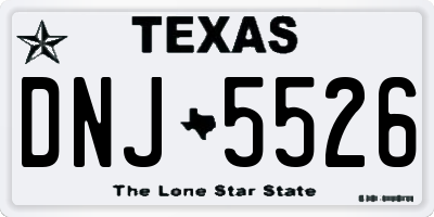 TX license plate DNJ5526
