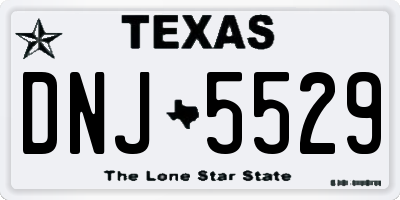 TX license plate DNJ5529