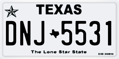 TX license plate DNJ5531