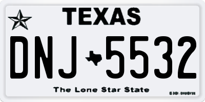 TX license plate DNJ5532