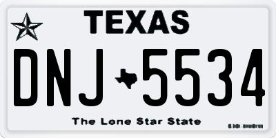 TX license plate DNJ5534