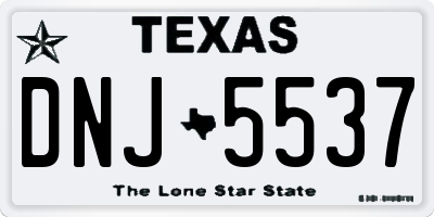 TX license plate DNJ5537