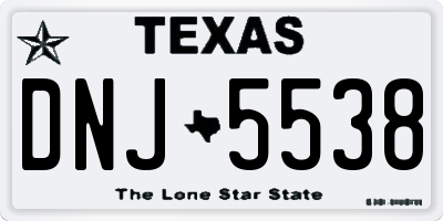 TX license plate DNJ5538