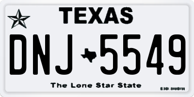 TX license plate DNJ5549