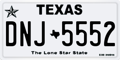 TX license plate DNJ5552