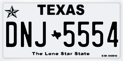 TX license plate DNJ5554