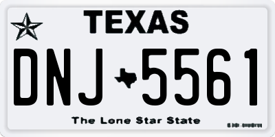 TX license plate DNJ5561