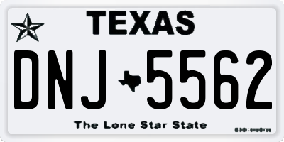 TX license plate DNJ5562