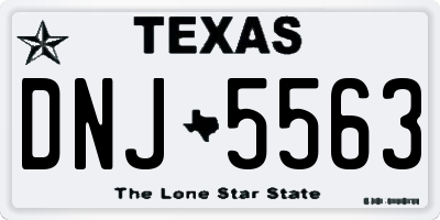 TX license plate DNJ5563
