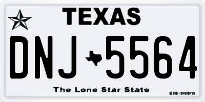 TX license plate DNJ5564