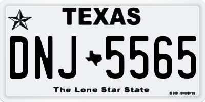 TX license plate DNJ5565