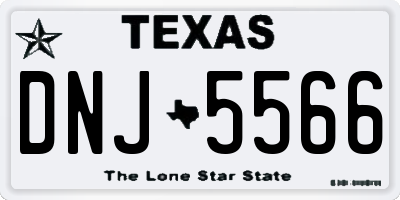 TX license plate DNJ5566