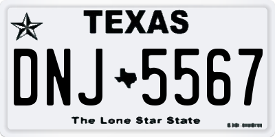 TX license plate DNJ5567